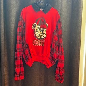 Red Georgia Bulldog Graphic Sweatshirt